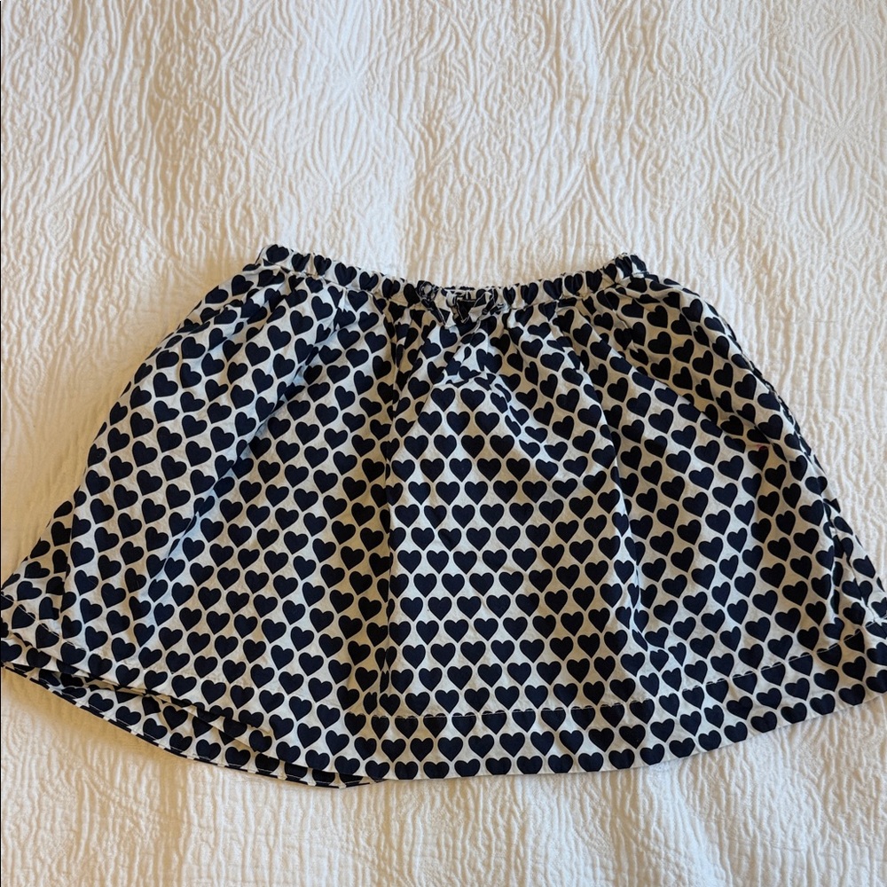 Crewcuts Navy and White Heart Skirt 6/7